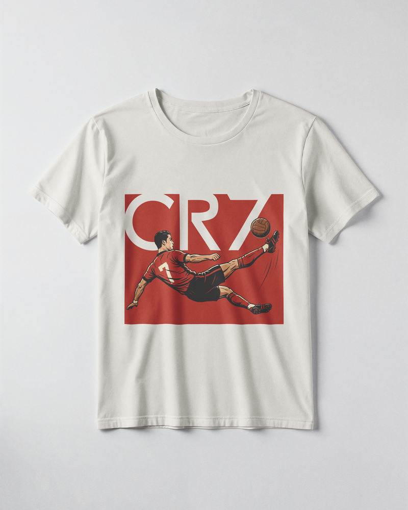 CR7 Bicycle Kick Soccer T-Shirt – Retro Football Fan Tee